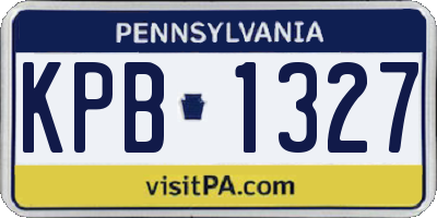 PA license plate KPB1327