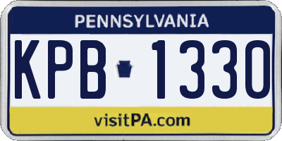 PA license plate KPB1330