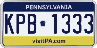 PA license plate KPB1333