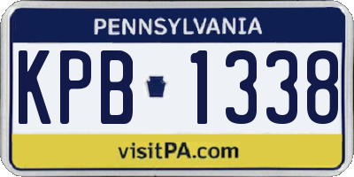 PA license plate KPB1338