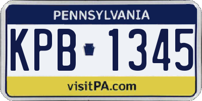 PA license plate KPB1345