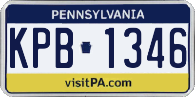 PA license plate KPB1346