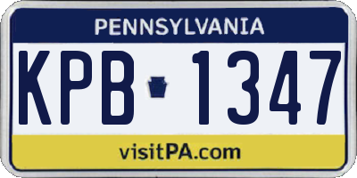 PA license plate KPB1347