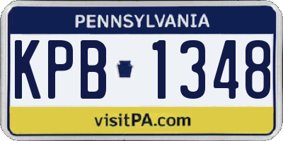 PA license plate KPB1348