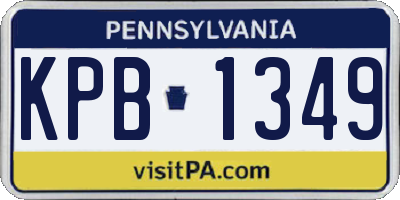 PA license plate KPB1349
