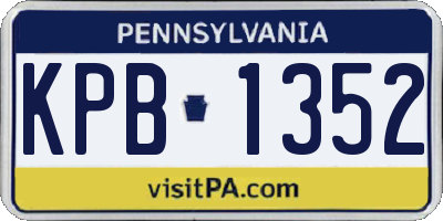 PA license plate KPB1352