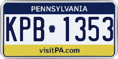 PA license plate KPB1353