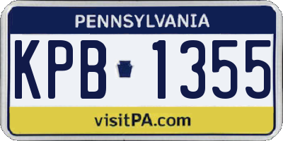 PA license plate KPB1355