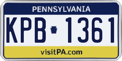 PA license plate KPB1361