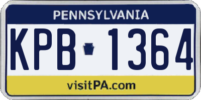 PA license plate KPB1364