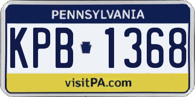 PA license plate KPB1368