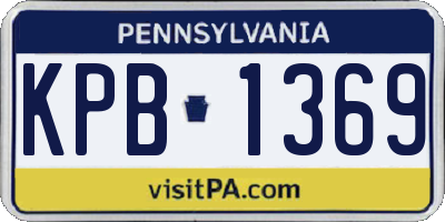 PA license plate KPB1369
