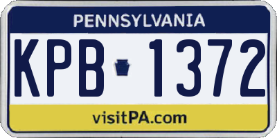 PA license plate KPB1372