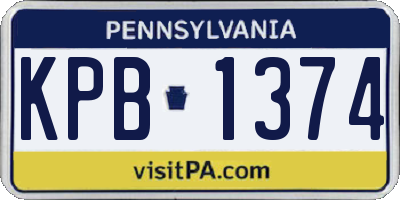 PA license plate KPB1374