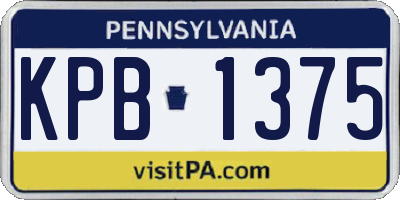 PA license plate KPB1375