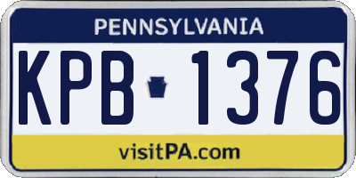 PA license plate KPB1376
