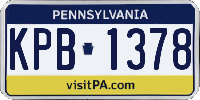 PA license plate KPB1378
