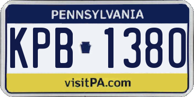 PA license plate KPB1380