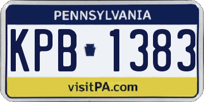 PA license plate KPB1383