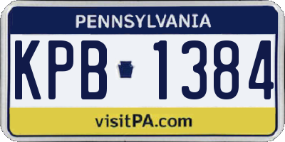 PA license plate KPB1384