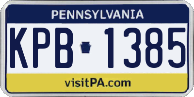 PA license plate KPB1385