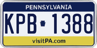 PA license plate KPB1388