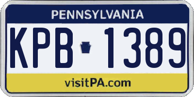 PA license plate KPB1389