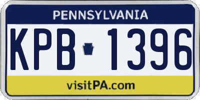 PA license plate KPB1396