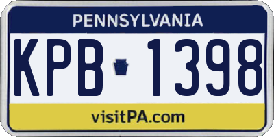 PA license plate KPB1398