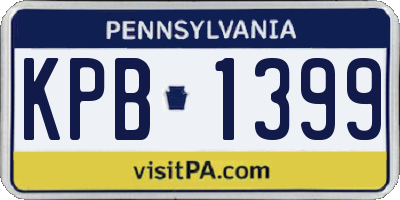 PA license plate KPB1399