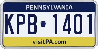 PA license plate KPB1401
