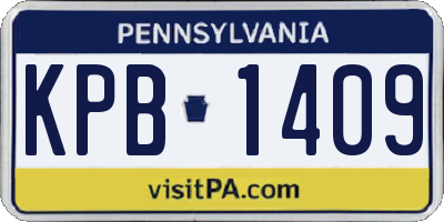PA license plate KPB1409
