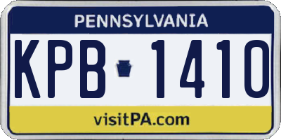 PA license plate KPB1410