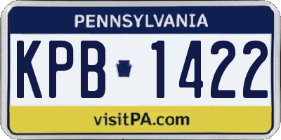 PA license plate KPB1422