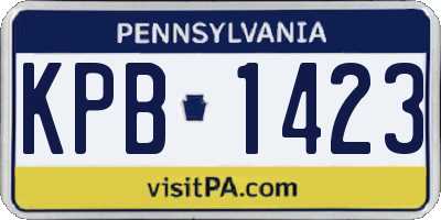 PA license plate KPB1423