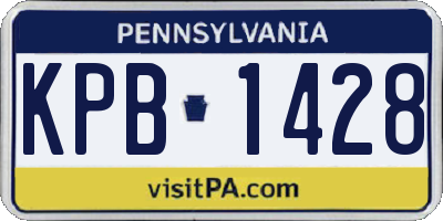 PA license plate KPB1428