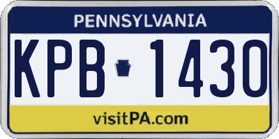 PA license plate KPB1430
