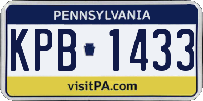 PA license plate KPB1433