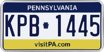 PA license plate KPB1445