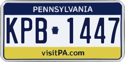 PA license plate KPB1447