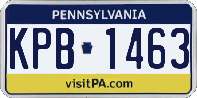 PA license plate KPB1463