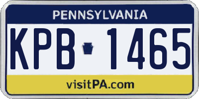PA license plate KPB1465