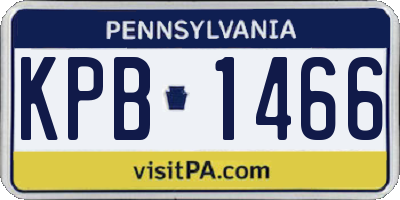 PA license plate KPB1466