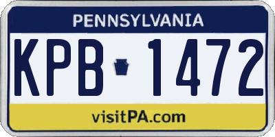 PA license plate KPB1472