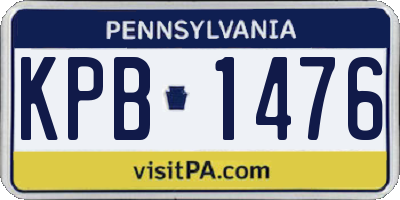 PA license plate KPB1476