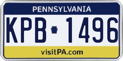 PA license plate KPB1496