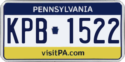 PA license plate KPB1522