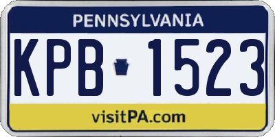 PA license plate KPB1523