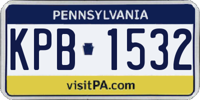 PA license plate KPB1532