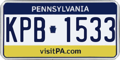 PA license plate KPB1533